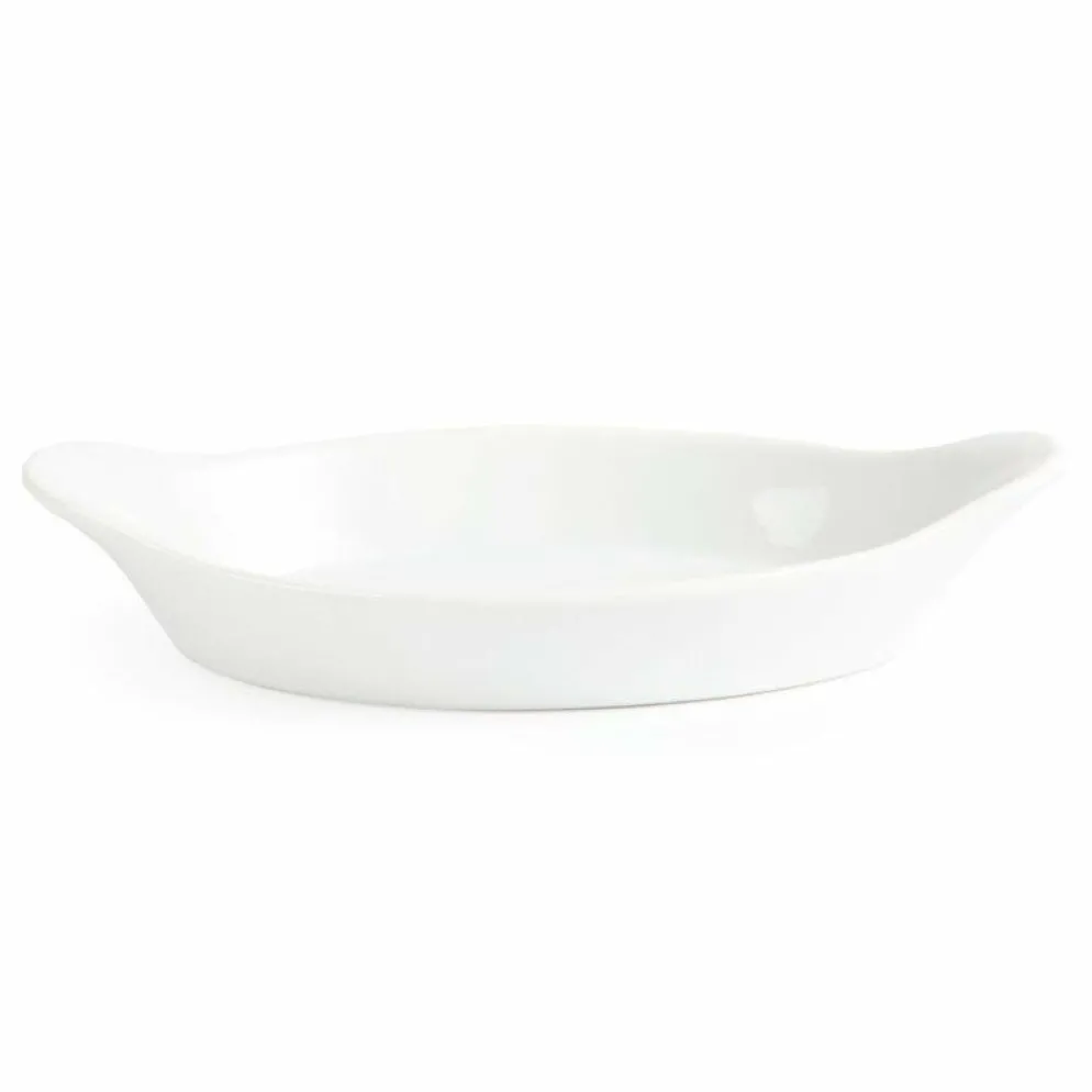 Olympia Whiteware ovale Gratinschalen weiß 29 x 16,6cm (6 Stück)