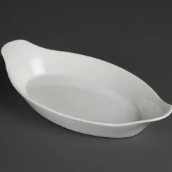 Olympia Whiteware ovale Gratinschalen weiß 29 x 16,6cm (6 Stück)