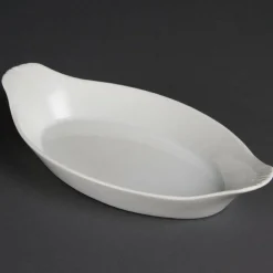 Olympia Whiteware ovale Schale mit Griffen 32cm (6 Stück)