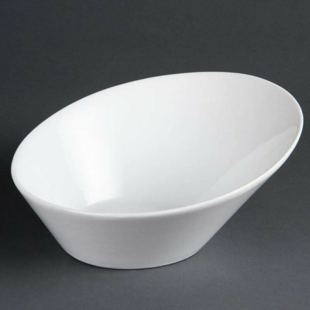Olympia Whiteware ovale schräge Schüsseln (4 Stück)
