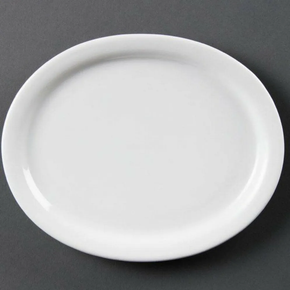 Olympia Whiteware ovale Servierteller 29,5cm (6 Stück)