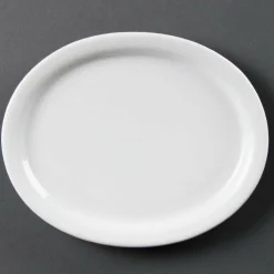 Olympia Whiteware ovale Servierteller 25cm (6 Stück)