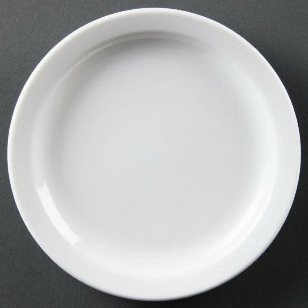 Olympia Whiteware Teller mit schmalem Rand 25cm (12 Stück)