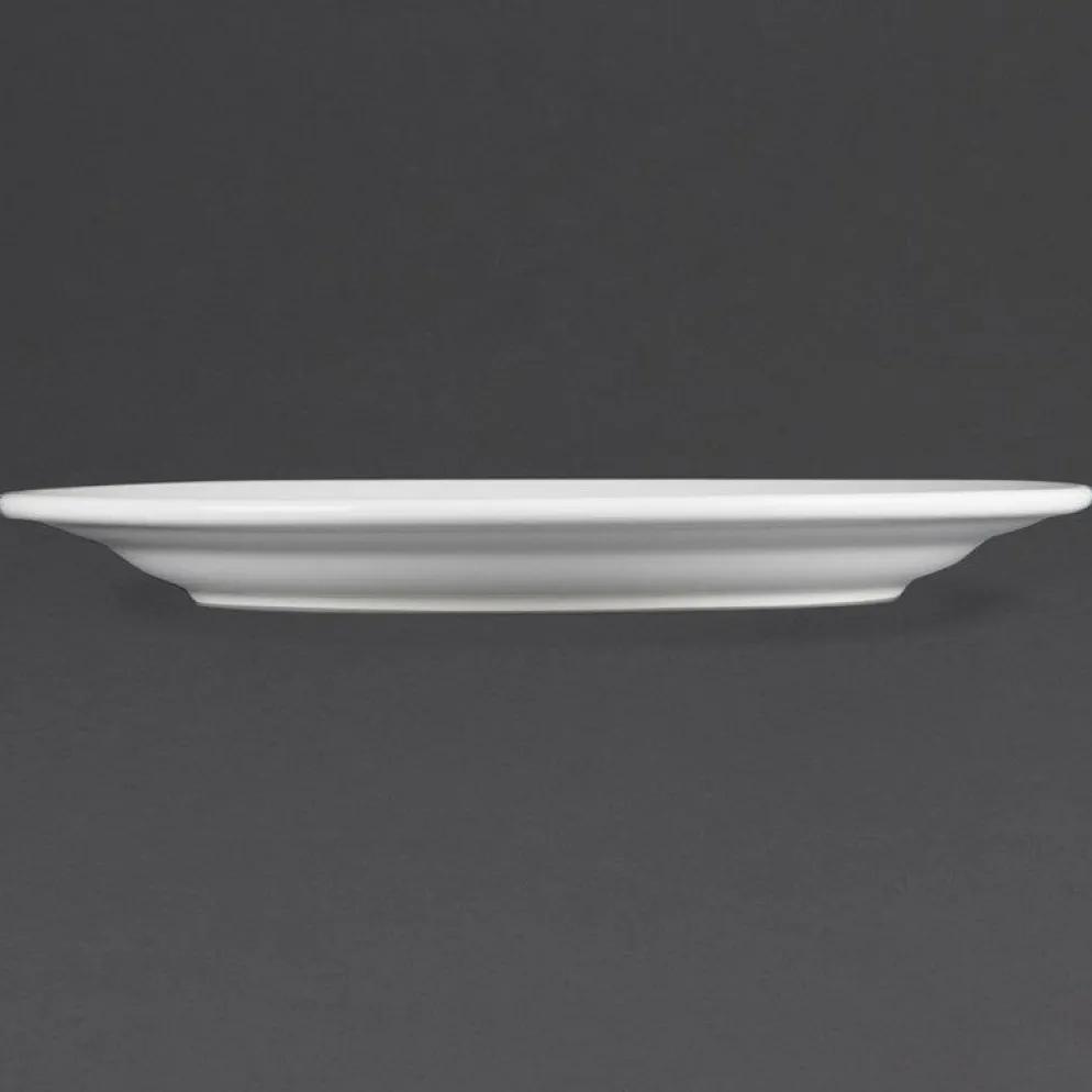 Olympia Whiteware Teller mit breitem Rand 25cm (12 Stück)