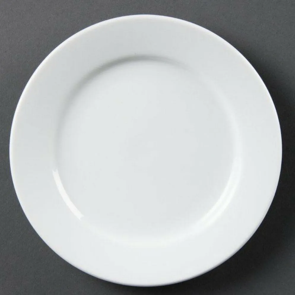 Olympia Whiteware Teller mit breitem Rand 20cm (12 Stück)
