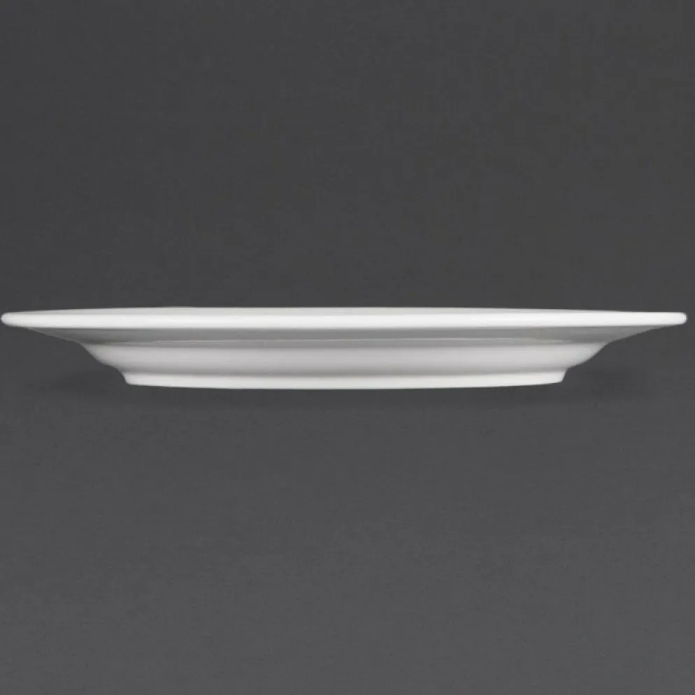Olympia Whiteware Teller mit breitem Rand 28cm (6 Stück)
