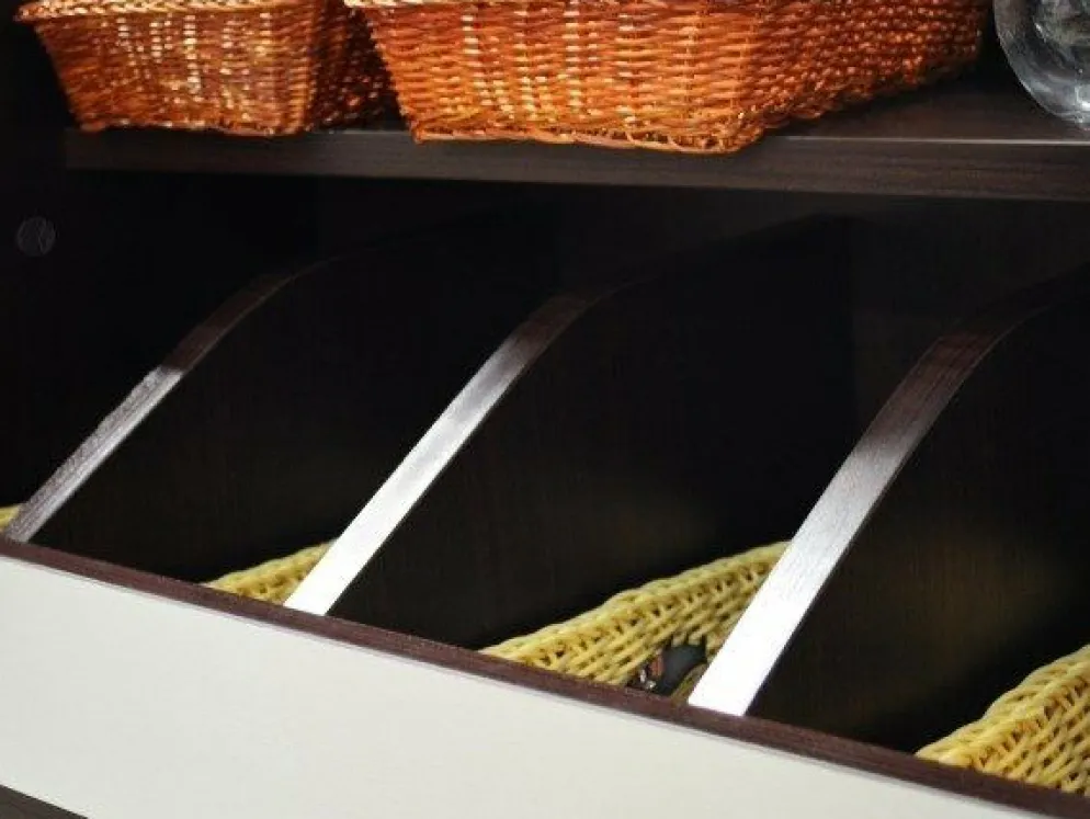 ONESSO Besteckschrank 100 Wenge ALU mit Soft-Close-Tür