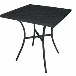 Outdoor Tisch KRISTA 145 eckig aus Stahl Schwarz, 70x70x71cm