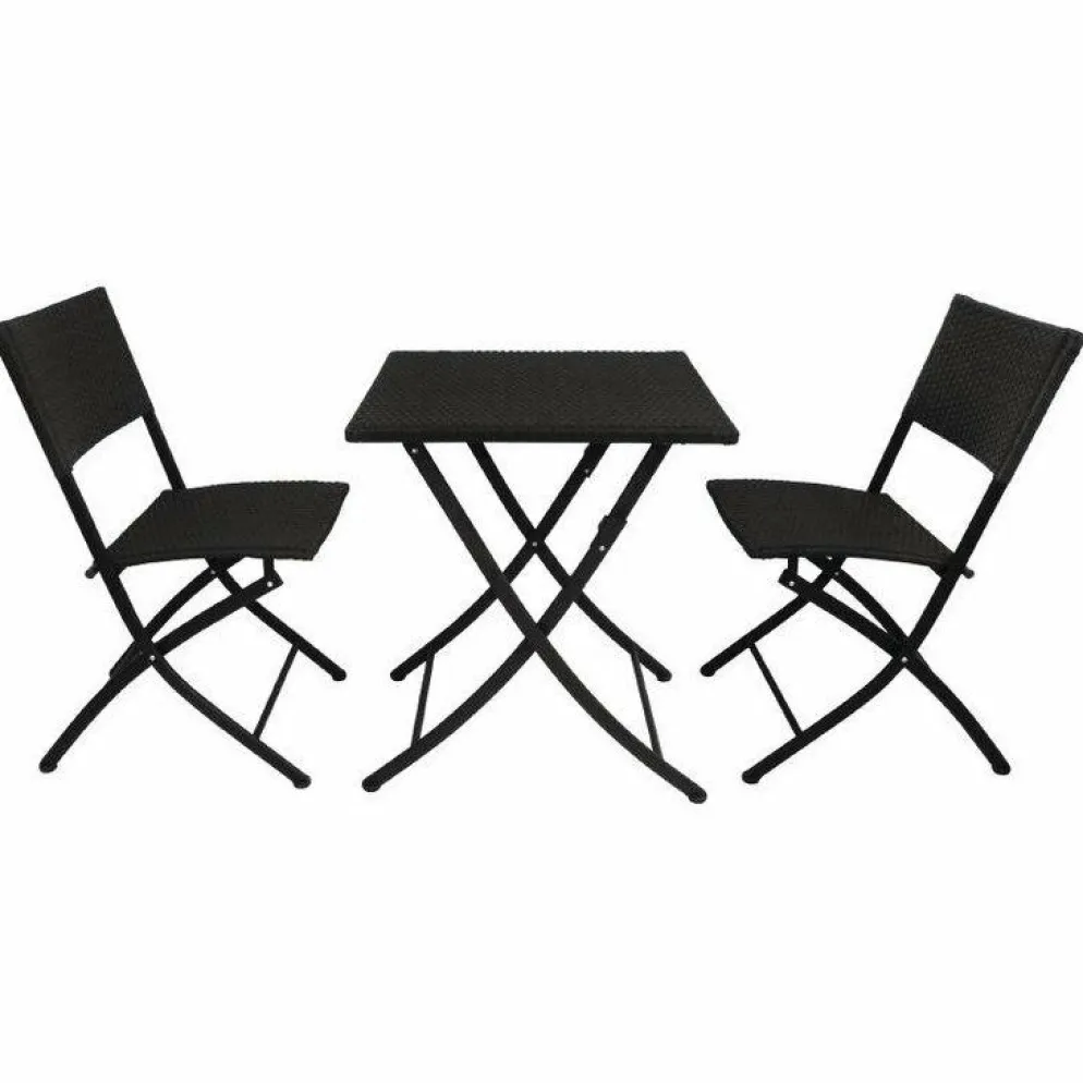 Outdoor Tisch KRISTA 160 eckig Schwarz Klappbar, 60x60x71cm