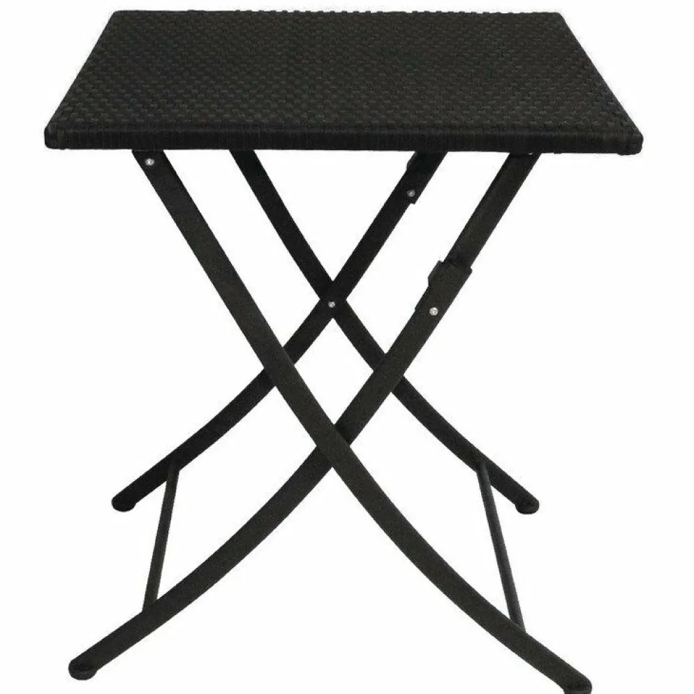 Outdoor Tisch KRISTA 160 eckig Schwarz Klappbar, 60x60x71cm