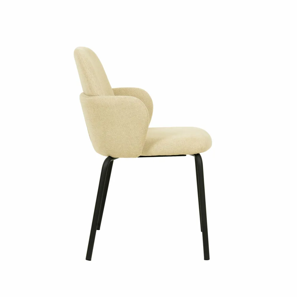 Paddy Stapelstuhl mit Bezug Beige, stapelbar