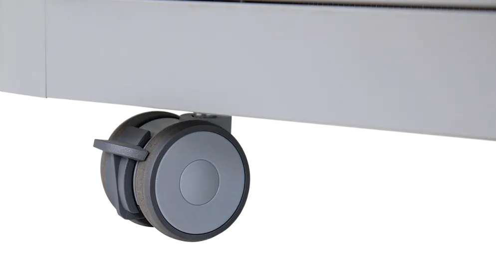 Panoramavitrine Snelle 360 Q LED lichtgrau mit 5 Glasablagen