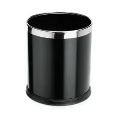 Papierkorb, Ø 22 cm, Höhe 25 cm, schwarz, pulverbeschichtet, Stahl