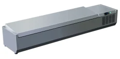Pizzakühlaufsatz mit Edelstahldeckel 6x 1/4 GN | 1400x335x300 mm