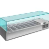 Pizzakühlaufsatz mit Glasaufsatz 7x 1/3 GN | 1600x335x460 mm