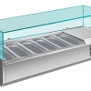 Pizzakühlaufsatz mit Glasaufsatz 7x 1/3 GN | 1500x335x460 mm