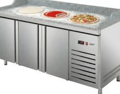 Pizzakühltisch Pizza PKT 3000, 3 Türen 600x400mm, Breite 2017mm