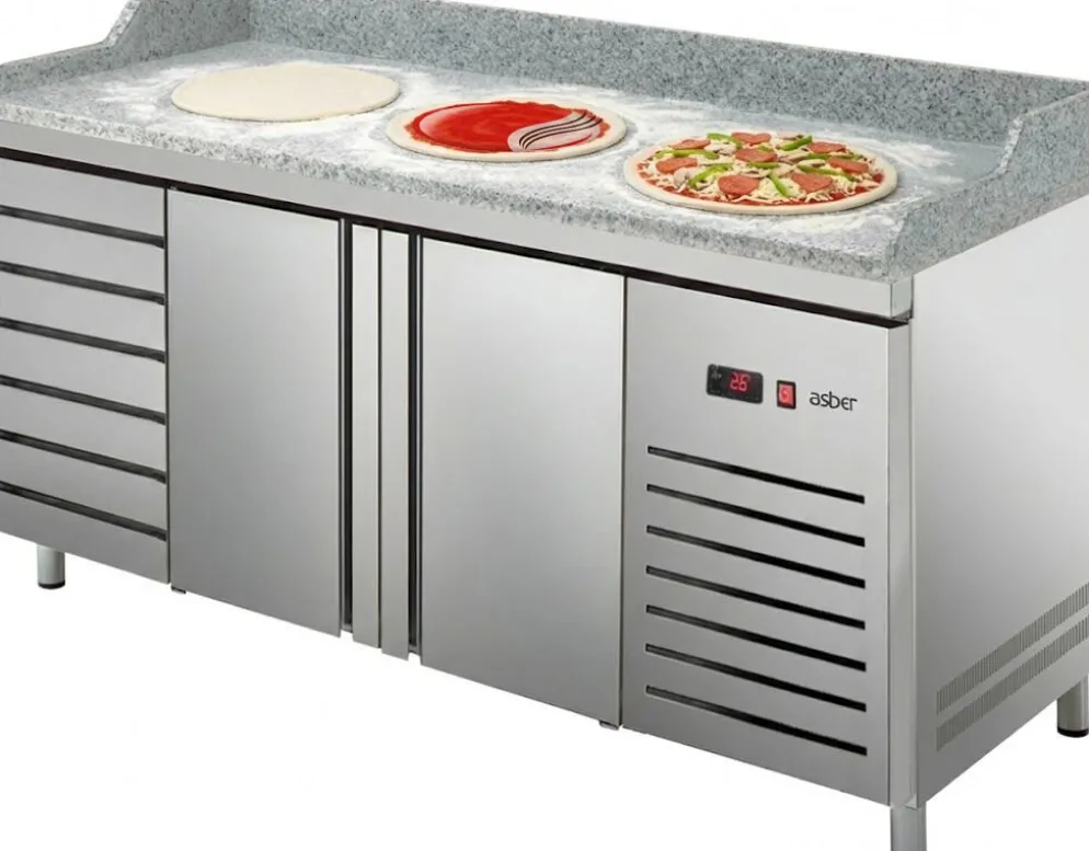 Pizzakühltisch Pizza PKT 2007 2 Türen und 7 Teigschubladen, Breite 2017mm