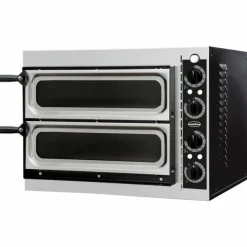 Pizzaofen 2 Kammer für 1+1 Pizzen Ø-32cm, 568x500x430mm