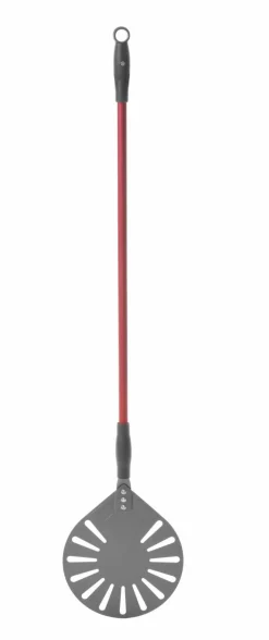 Pizzaschaufel rund, gelocht verstellbarer Griff 1200x230mm