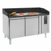 Pizzatisch mit 2 Türen, schwarze Granit-Arbeitsplatte, Breite 1510mm