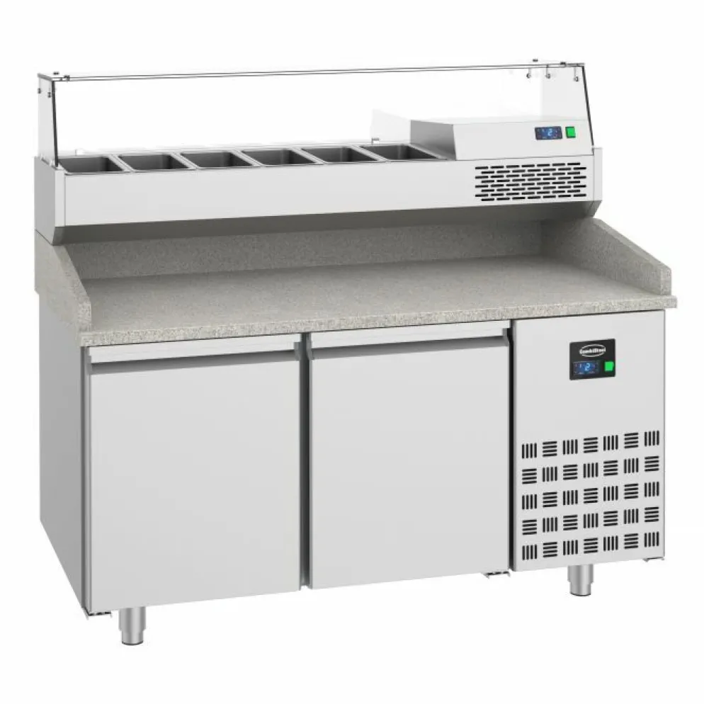 Pizzatisch Pro Line – 2 Türen, 380 Liter, Breite 1550mm