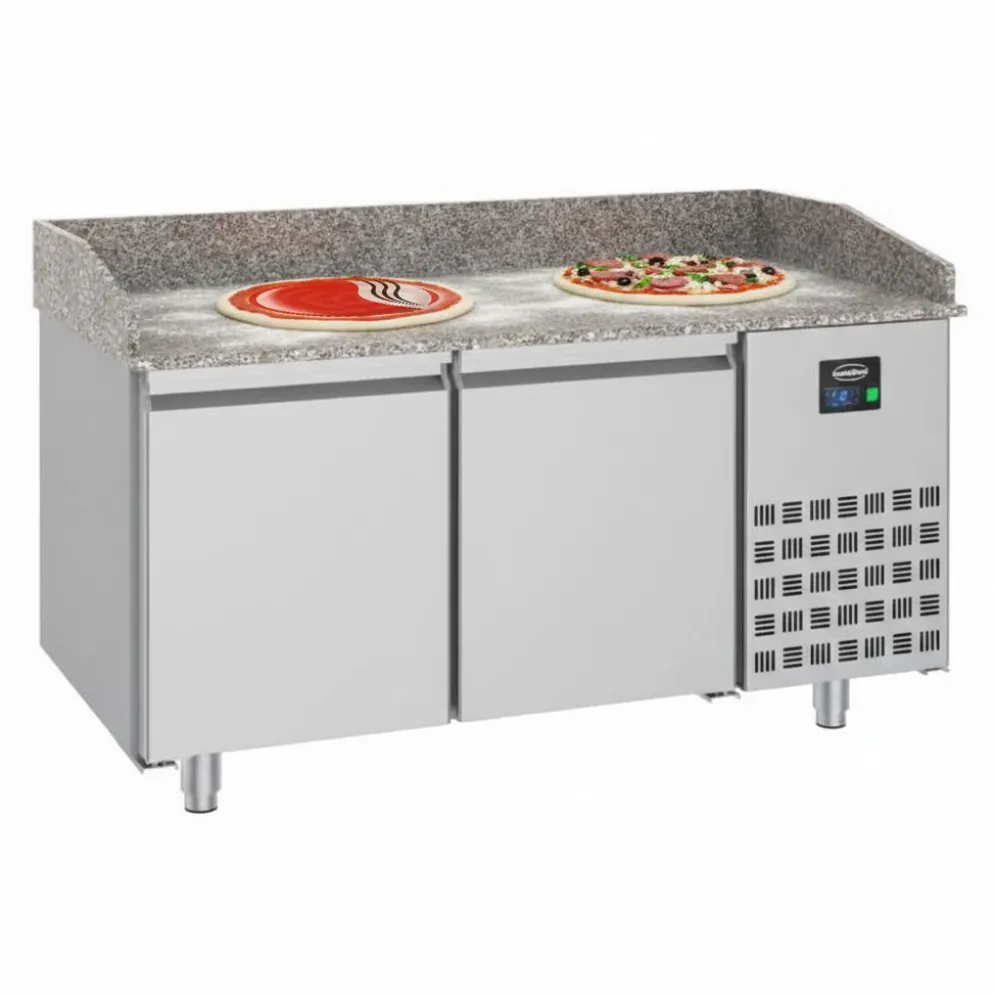 Pizzatisch Pro Line – 2 Türen, 380 Liter, Breite 1550mm