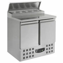 Pizzatisch Saladette mit Deckel, 2 Türen, 5x 1/6GN, Breite 903mm