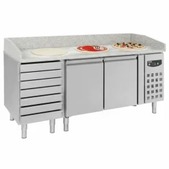 Pizzatisch Standard Line – 2 Türen, 7 Teigschubladen, Breite 2025mm