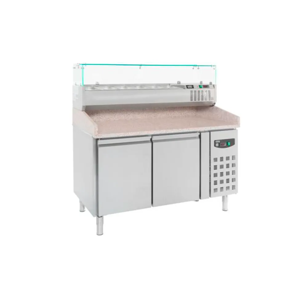 Pizzatisch Standard Line – 2 Türen, 380 Liter, Breite 1510mm