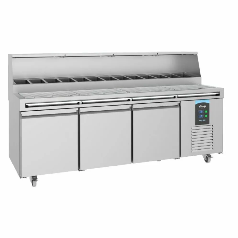 Pizzatisch 3 Türen für 13x 1/3 GN-Behälter, 2370 mm