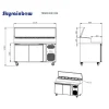 Pizzatisch Zubereitungstisch 2-türig, 7x GN1/3, Breite 1510 mm