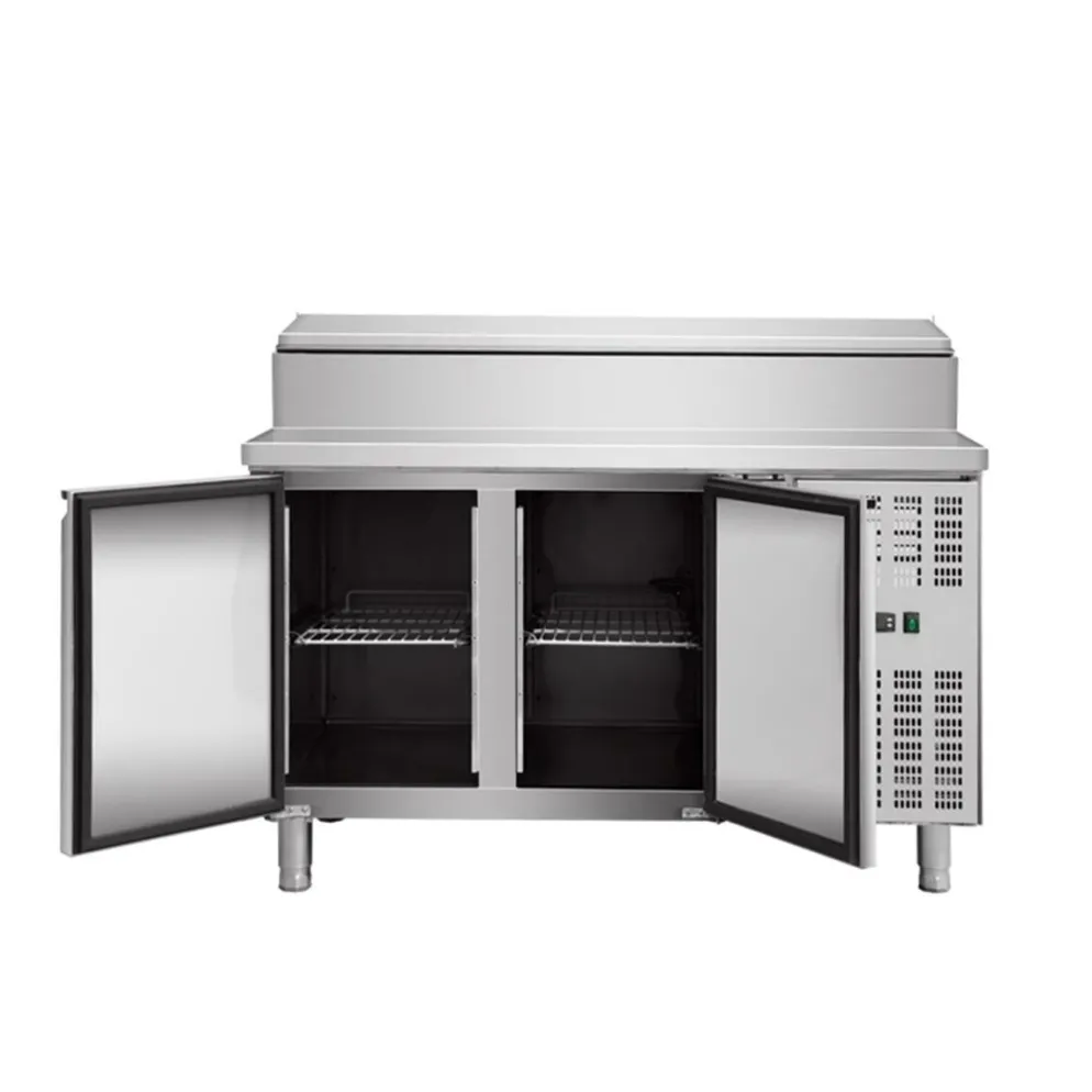 Pizzatisch Zubereitungstisch 2-türig, 7x GN1/3, Breite 1510 mm