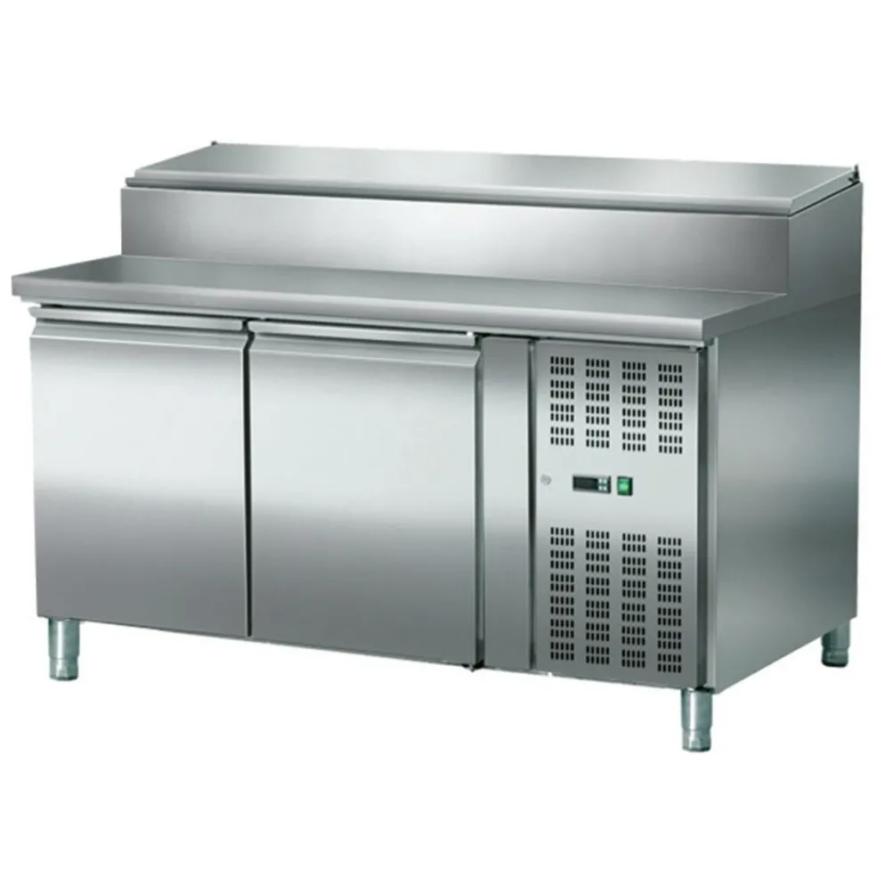 Pizzatisch Zubereitungstisch 2-türig, 7x GN1/3, Breite 1510 mm