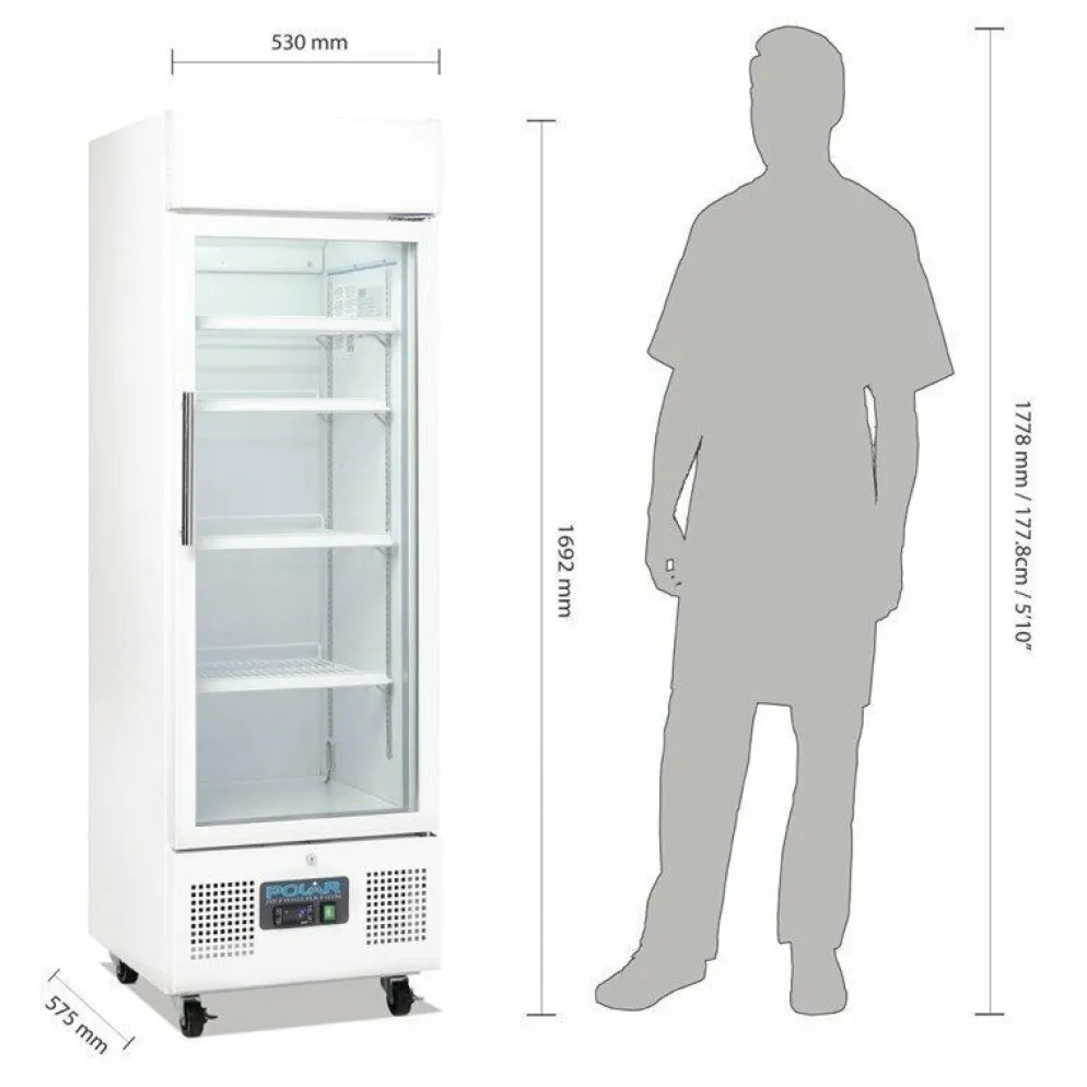 Polar Display Glastür Kühlschrank, 218L, 53x57,5x169,2cm