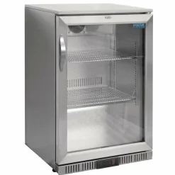 POLAR Edelstahl Barkühlschrank mit Klapptür 138L