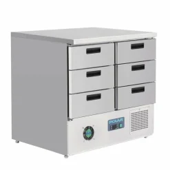 POLAR Kühltisch mit 6 Schubladen 240L, 903x700x880mm - GN1/1