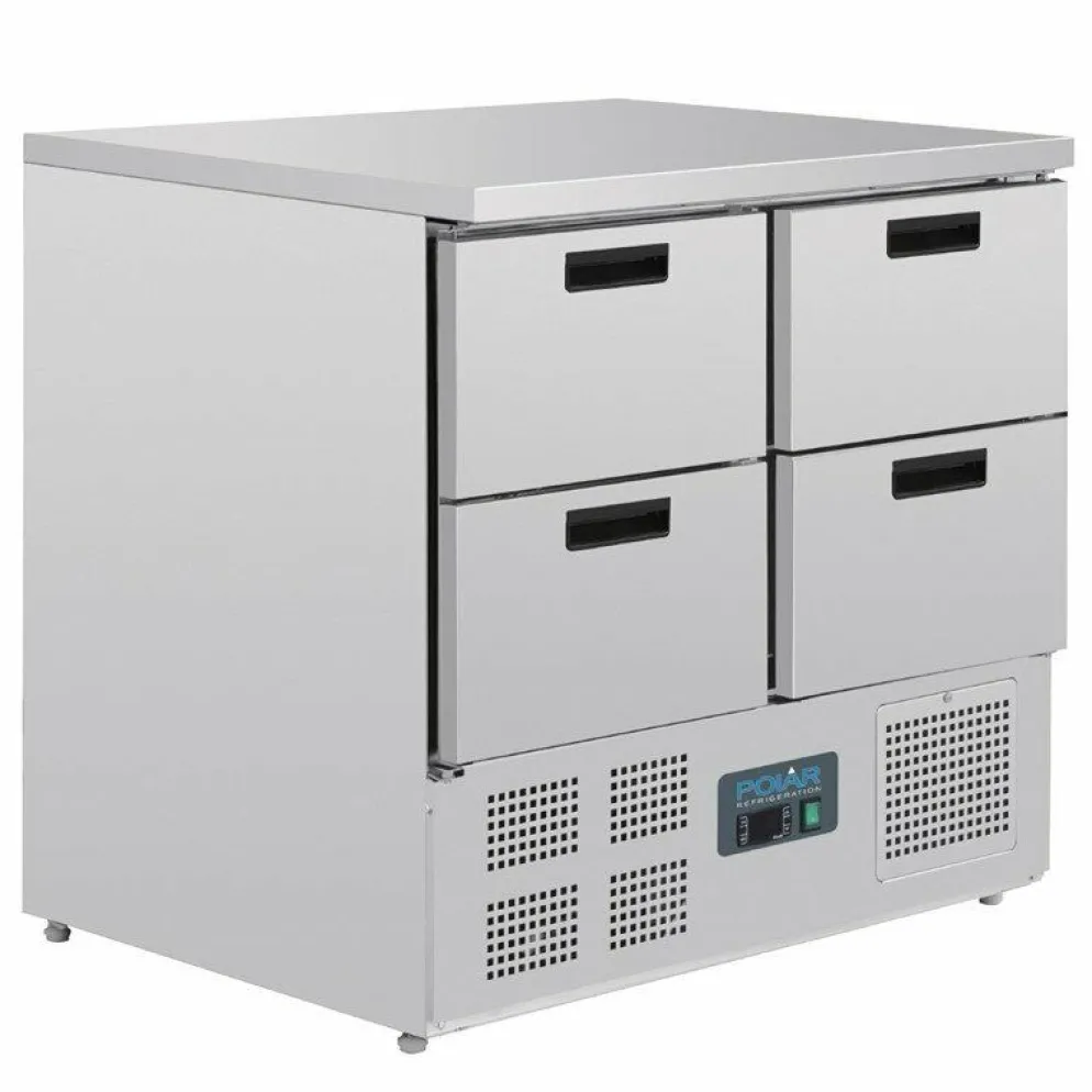 POLAR Kühltisch mit 4 Schubladen 240L, 900x700x880 mm