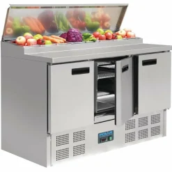 POLAR Saladette und Pizzatisch 390 Liter, 1370x700x1010 mm