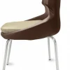 Polsterstuhl Donna braun/beige, Metallfüße