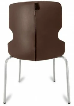 Polsterstuhl Donna braun/beige, Metallfüße