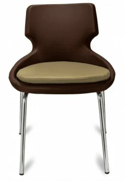 Polsterstuhl Donna braun/beige, Metallfüße