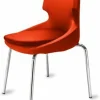 Polsterstuhl Donna orange, Metallfüße