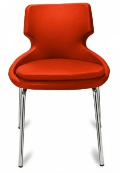 Polsterstuhl Donna orange, Metallfüße