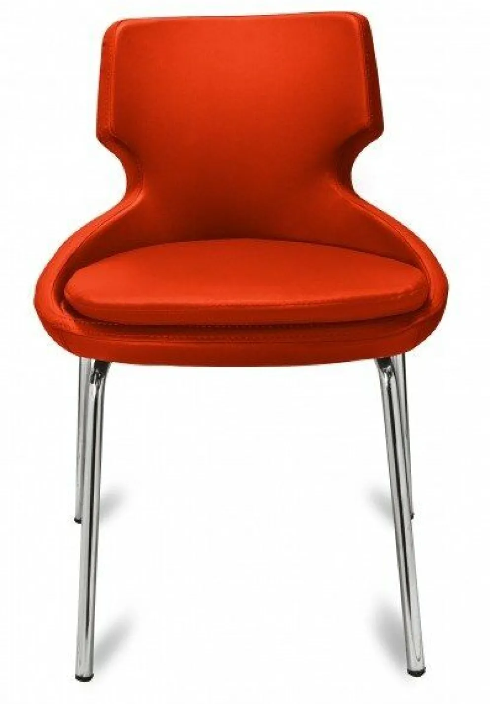 Polsterstuhl Donna orange, Metallfüße