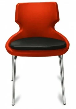Polsterstuhl Donna orange/schwarz, Metallfüße