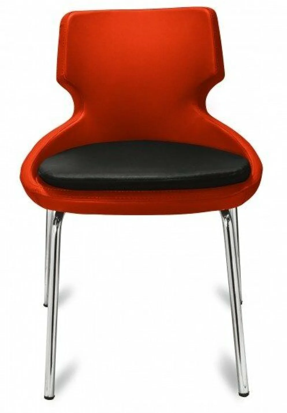 Polsterstuhl Donna orange/schwarz, Metallfüße
