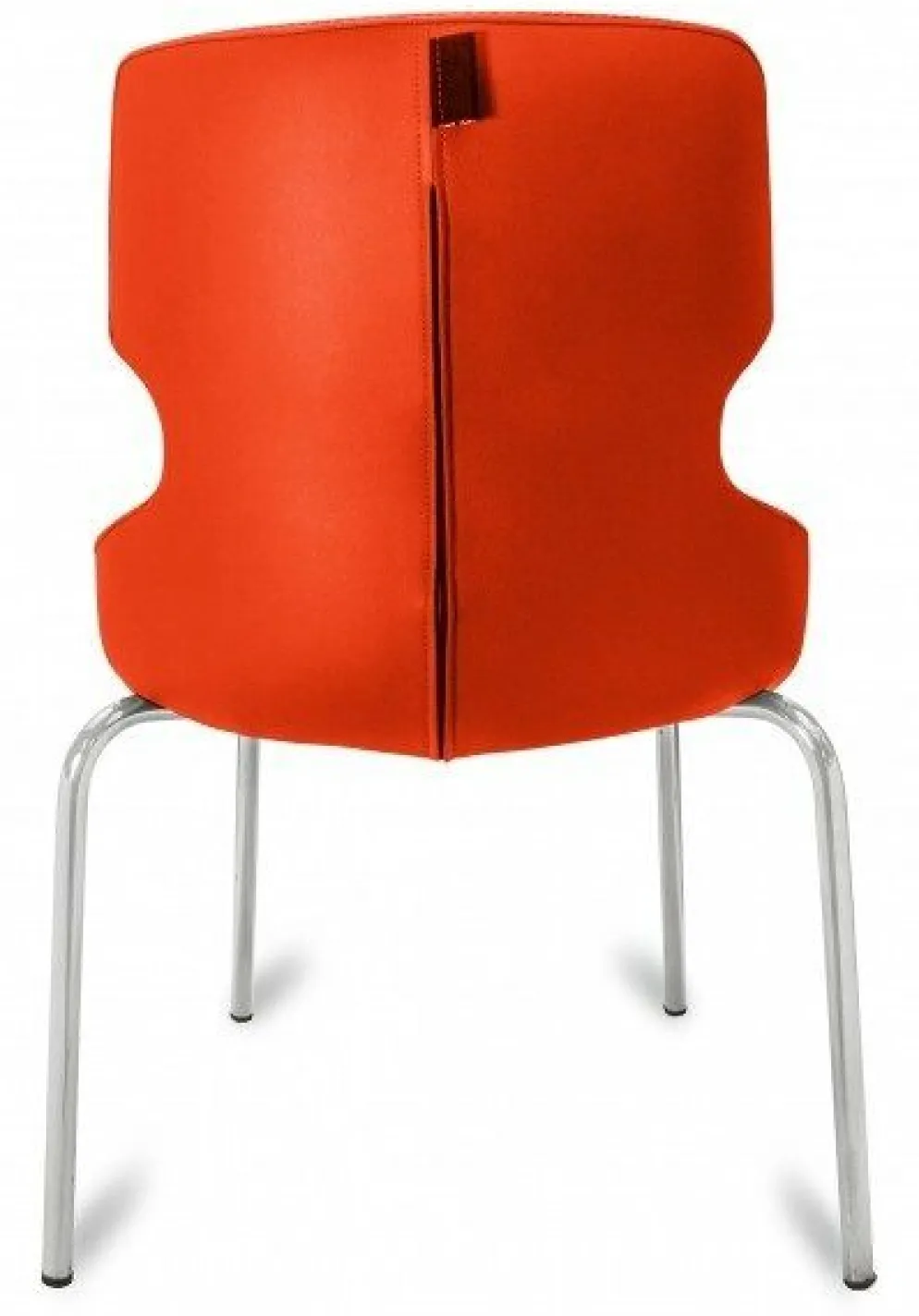 Polsterstuhl Donna orange/weiß, Metallfüße