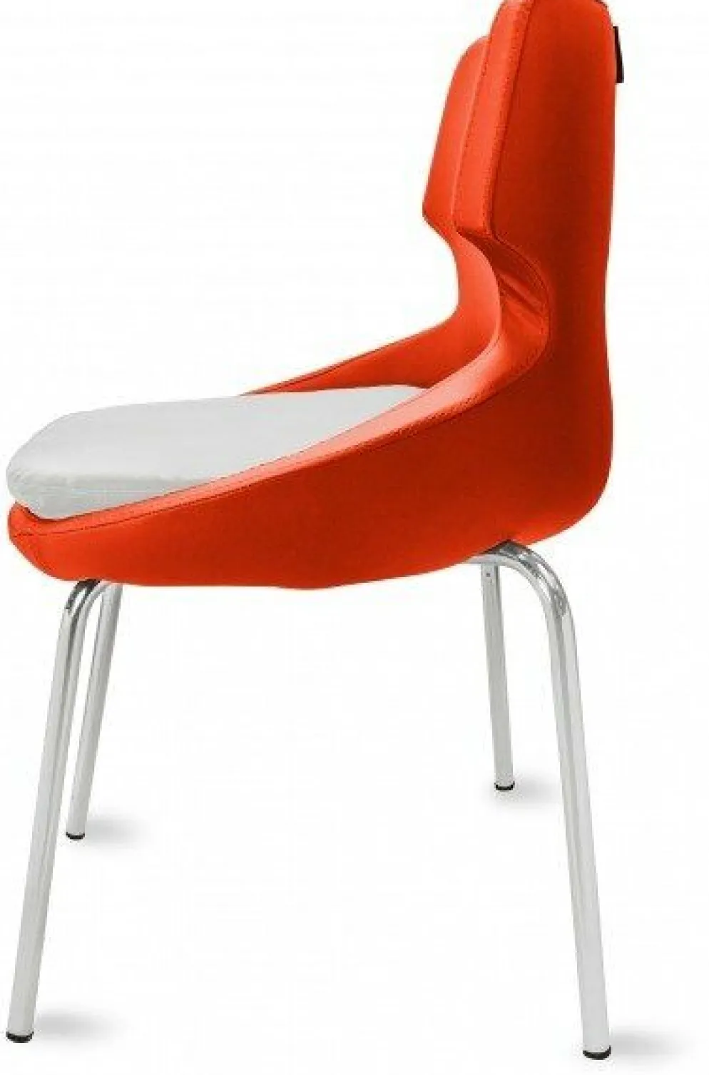Polsterstuhl Donna orange/weiß, Metallfüße