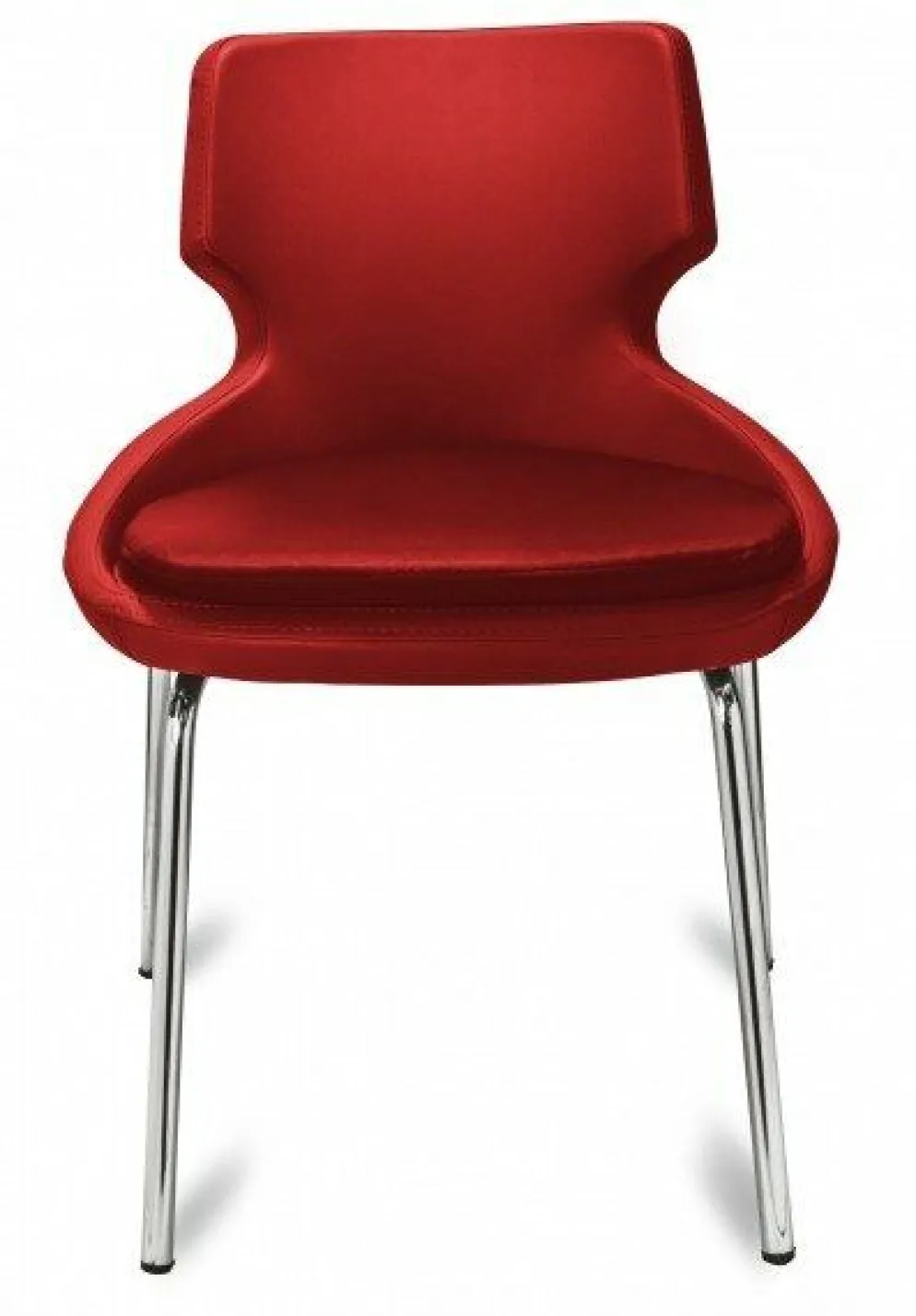 Polsterstuhl Donna rot, Metallfüße
